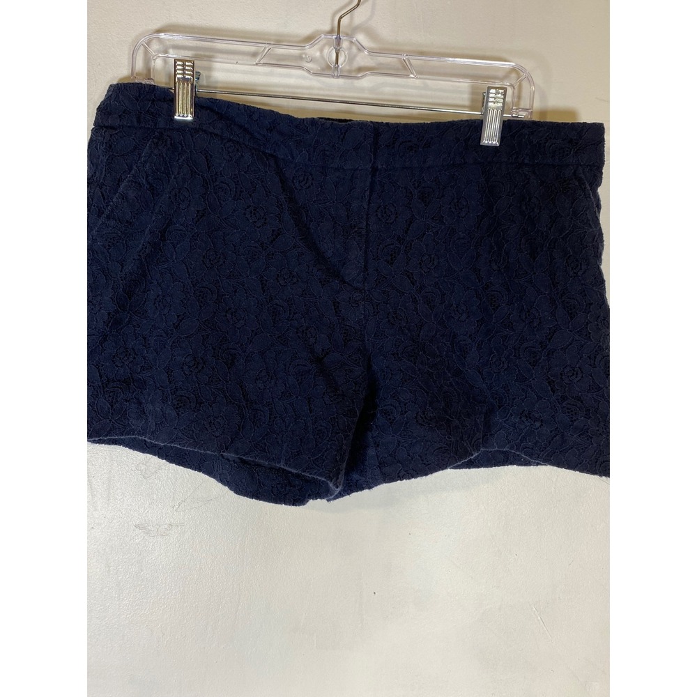 Lila Rose Size 12 Navy Floral Lace Shorts Dressy Textured Flat Front